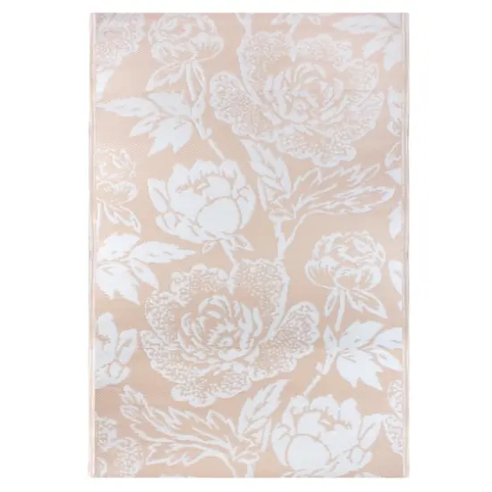 Pink Floral Outdoor Area Rug, 4ft. x 6ft. {1}