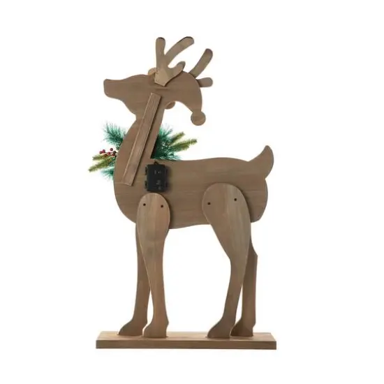 Glitzhome&reg; 36'' Chunky Wood Reindeer Porch D&eacute;cor {9}