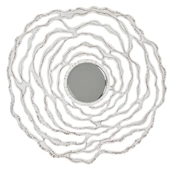 45" White Coastal Wood Wall Mirror {1}