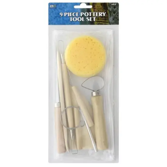 Art Advantage&reg; 9 Piece Unfinished Pottery Tool Kit w/Fettling Knife {1}