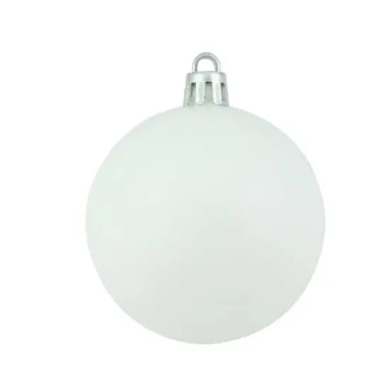 60ct. 2.5" Matte Winter White Shatterproof Ball Ornaments {3}