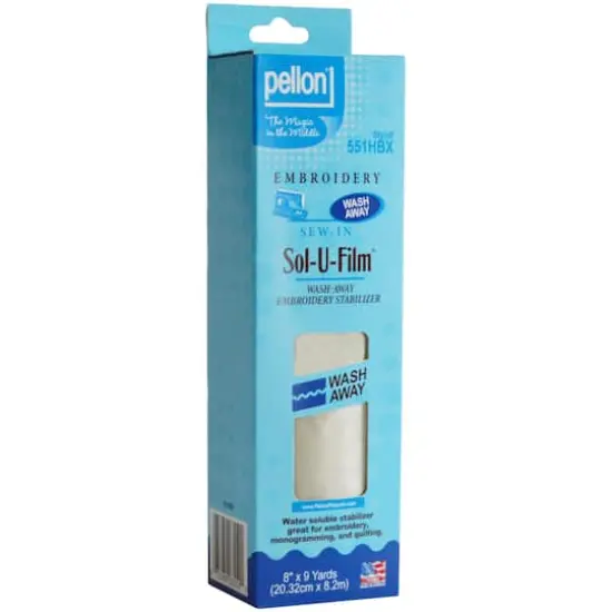 Pellon&reg; Sol-U-Film&trade; Clear Wash Away Embroidery Stabilizer, 8'' x 9yd. {3}
