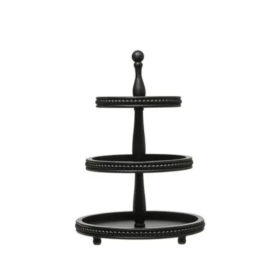 Hello Honey&reg; 25" Black 3-Tier Wood Tray {1}