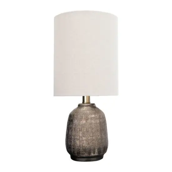 Hello Honey&reg; 18" Metallic Glazed Terracotta Table Lamp with Linen Shade {3}