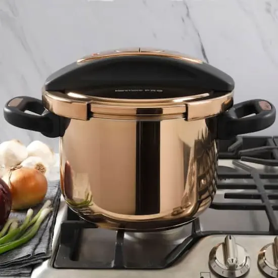 Kenmore&reg; Bloomfield 6qt. Rose Gold Aluminum Pressure Cooker {8}