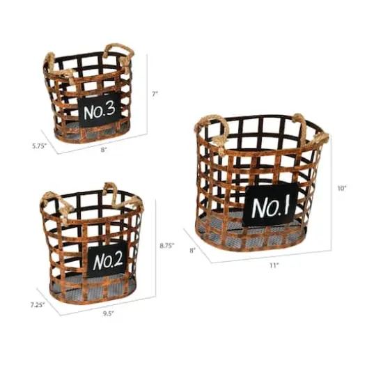 Wire Chalkboard Oval Basket Set {4}