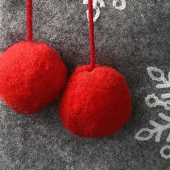 18" Gray Christmas Stocking With Snowflakes {4}