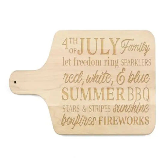 17" 4th of July Words Maple Paddle Cutting Board {1}