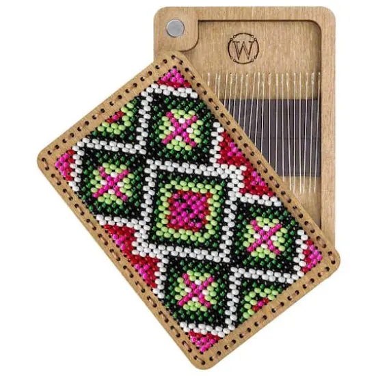 Wonderland Crafts Pink & Green Bead Embroidery Needle Box Kit {1}
