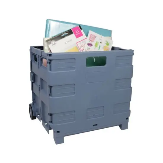 Everything Mary Blue Plastic Collapsible Cart Organizer {6}