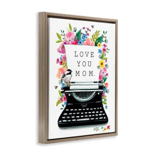 Stupell Industries Love You Mom Typewriter Floater Framed Art Brown {4}