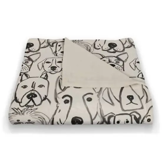 Dog Face Sketch Pattern 3 50" x 60" Coral Fleece Blanket {3}
