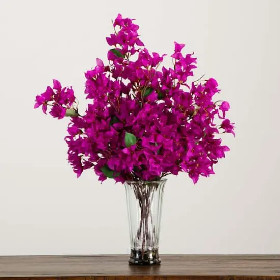 2.5ft. Purple Bougainvillea Arrangement in Glass Vase {7}