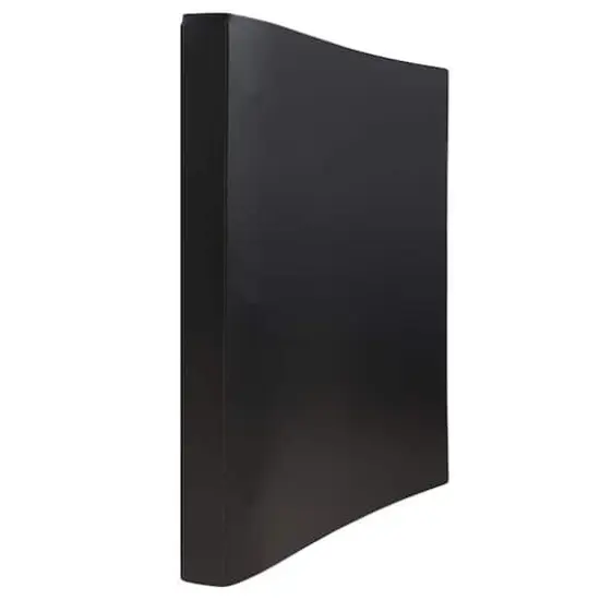 JAM Paper 0.75" Italian Leather 3-Ring Binder Black {1}