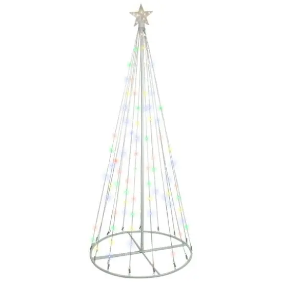 6ft. LED Color Changing Multiple Function Outdoor Show Cone Tree {1}