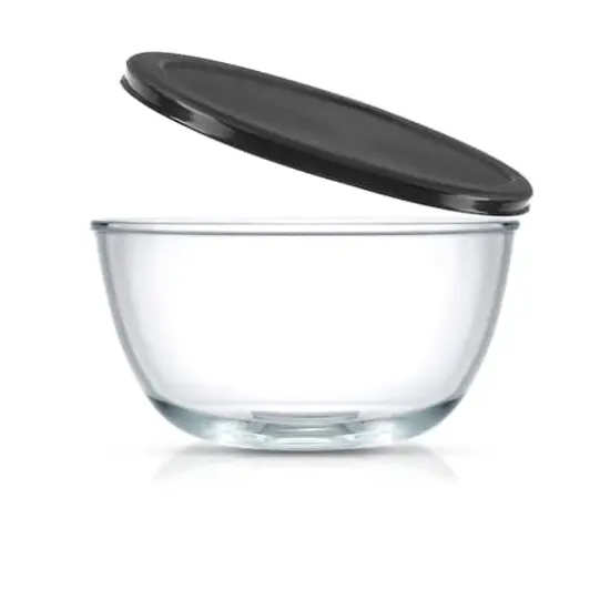 JoyJolt&reg; Glass Mixing Bowls with Lids Set Black {7}
