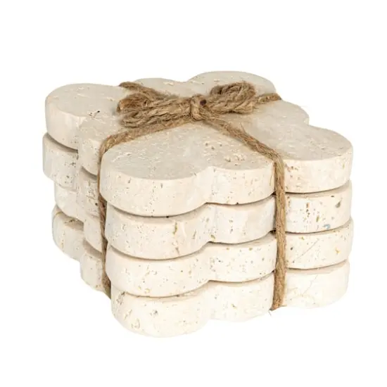 Hello Honey Tuscan Elegance Travertine Coaster Set, 4ct. {1}