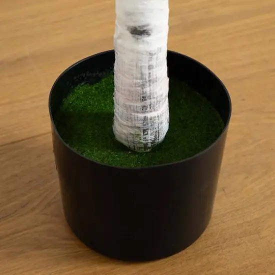 5ft. Potted Pre-Lit Artificial Birch Tree with Warm White LED Lights {7}