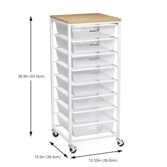 Metro 8-Drawer Rolling Cart by Simply Tidy&reg; White {5}