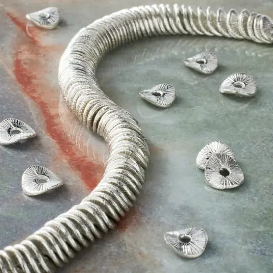 Rhodium Metal Wavy Disc Beads, 8mm by Bead Landing&trade; {3}