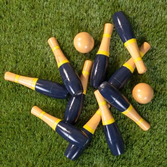 Toy Time Lawn Bowling & Skittle Ball Game Navy Blue {7}