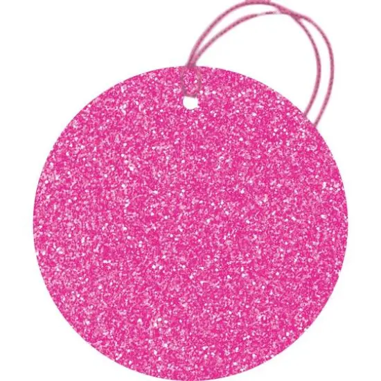 JAM Paper Circle Glitter Gift Tags with String, 30ct. Hot Fuchsia Pink {1}
