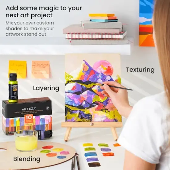 Arteza&reg; 10 Color Iridescent Acrylic Paint Set {5}