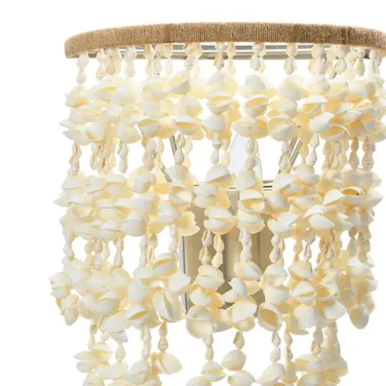 Hello Honey&reg; 10" Round Metal and Shell Wall Sconce {5}