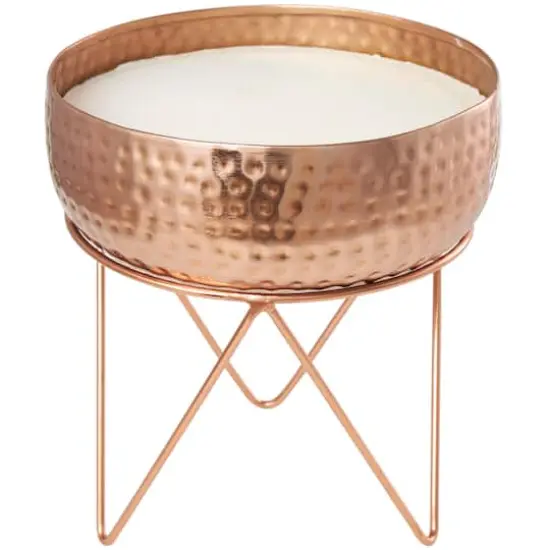 Vanilla Marshmallow Scented 4-Wick Candle in Copper Tripod Bowl {1}