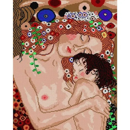 Orchidea Gobelin canvas for halfstitch without yarn after Gustav Klimt - Mother and Child {1}