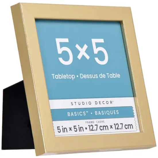 Basics&trade; 5" x 5" Gold Linear Tabletop Frame by Studio D&eacute;cor&reg; {3}