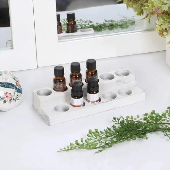 NEX&trade; 2-Tier White Wooden Essential Oils Display Holder, 2ct. {6}