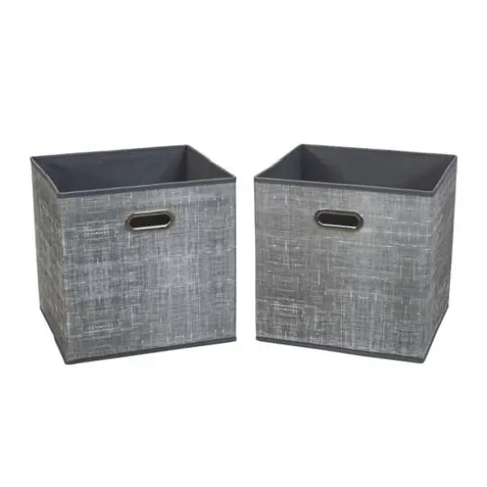 2 Pack Household Essentials 13" Fabric Storage Bins Gray Mix {7}