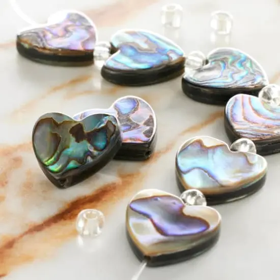 Aurora Borealis Abalone Heart Beads, 14mm by Bead Landing&trade; {3}
