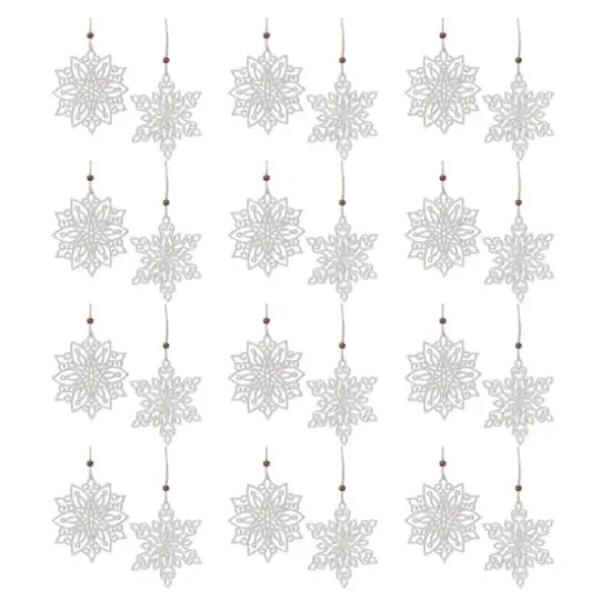 Wood Cut-Out Snowflake Ornaments Set {1}