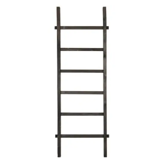 Hello Honey&reg; 76.8" Black Wood Decorative Blanket Ladder {1}