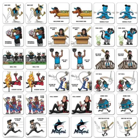 Major League Baseball Licensed Memory Match Game Miami Marlins {4}
