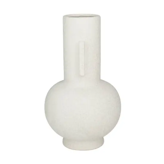 CosmoLiving by Cosmopolitan White Ceramic Modern Vase, 8" x 15" {3}