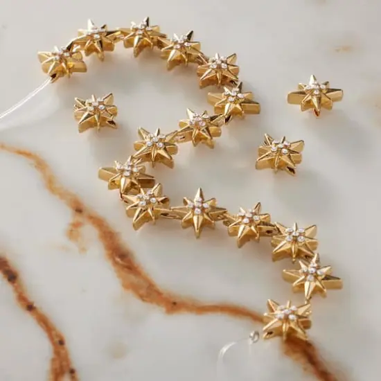 Gold Metal Star Beads, 11mm by Bead Landing&trade; {3}