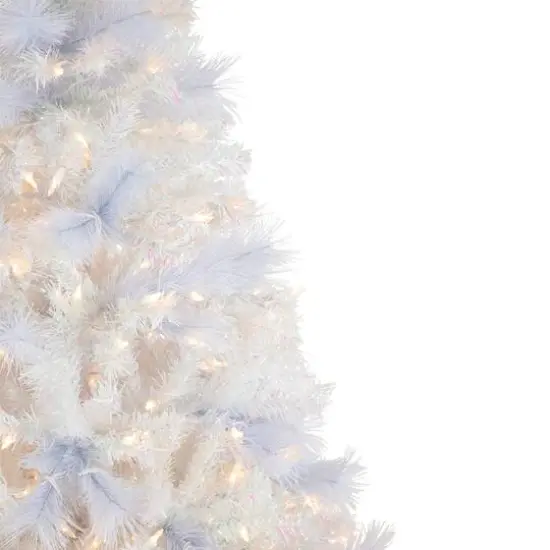 6.5ft. Pre-Lit Seneca White Spruce Artificial Christmas Tree, Dual Function LED Lights {7}
