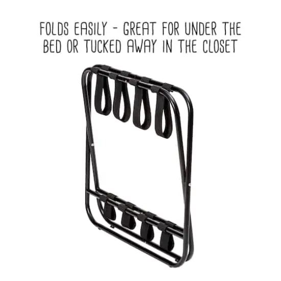 Honey Can Do Black 2-Tier KD Luggage Rack {9}