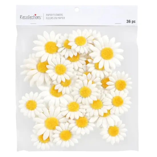 White Daisy Paper Flowers by Recollections&trade;, 36ct. {5}