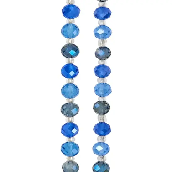 Blue Mix Faceted Glass Rondelle Beads, 8mm by Bead Landing&trade; {1}