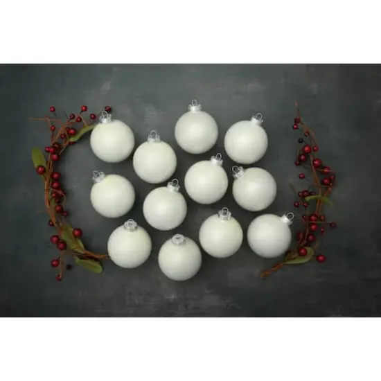 Whitehurst 12ct. 2.75" Pearl Glass Ball Ornaments White Polar Pearl {4}