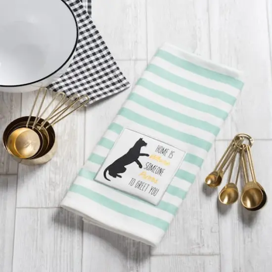 DII&reg; Cat Greeting Embroidered Dishtowels, 2ct. {9}