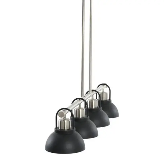 Hello Honey&reg; Robert Stevenson Lighting Walsh Metal 4-Light Linear Chandelier with Shades Black/Brushed Nickel {9}