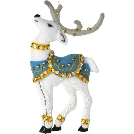 Bucilla&reg; Festive Reindeer Felt Ornaments Applique Kit Set {6}