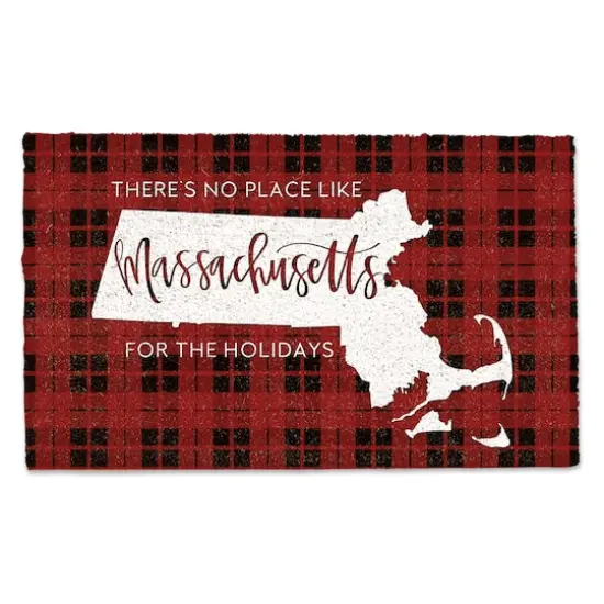 There's No Place Like Massachusetts for the Holidays Doormat {1}