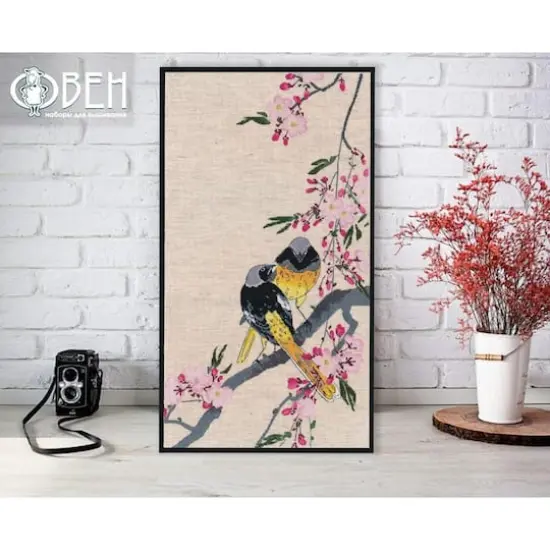 Oven Redstarts On A Cherry Branch Cross Stitch Kit {5}