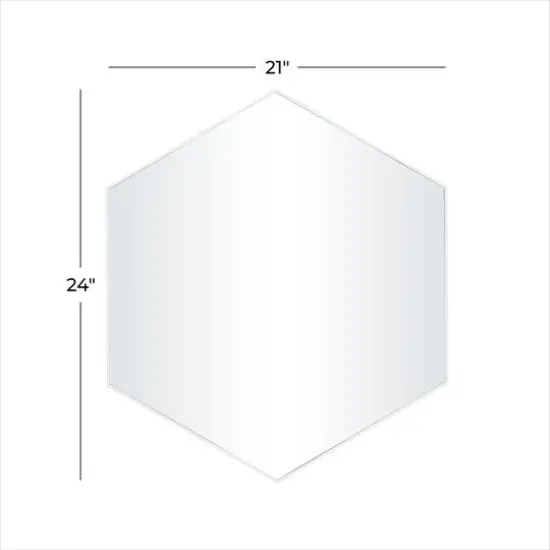 White Contemporary Wall Mirror, 24" x 2" x 21" {6}
